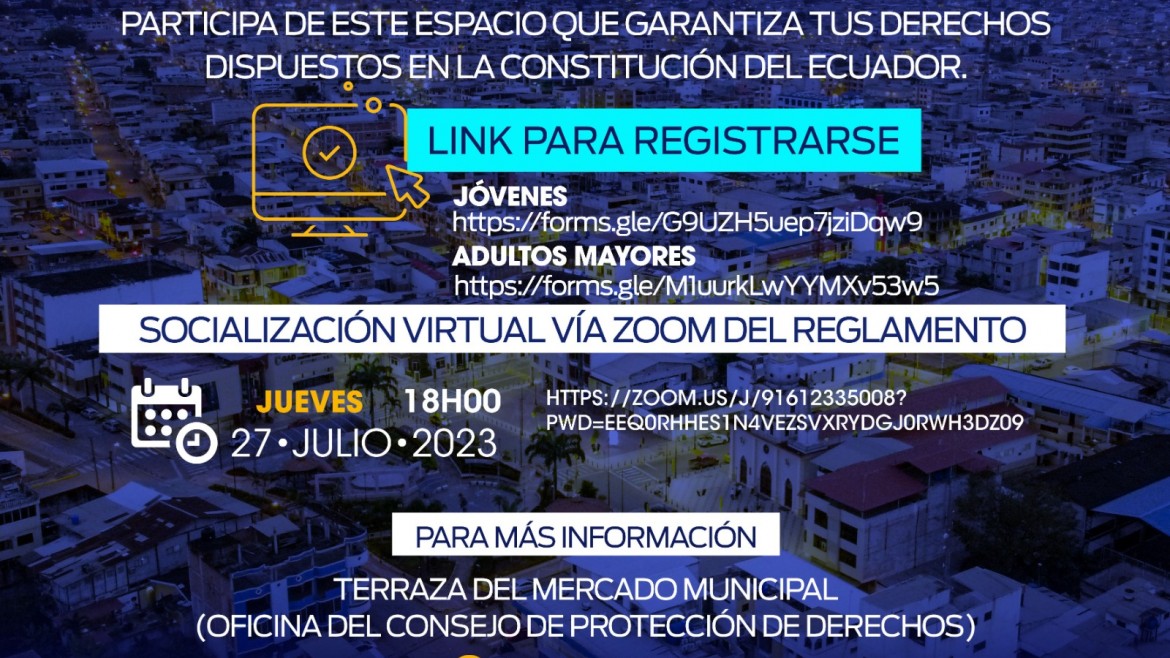 Convocatoria para la conformación de Consejos Consultivos de Jóvenes y Personas Adultas Mayores