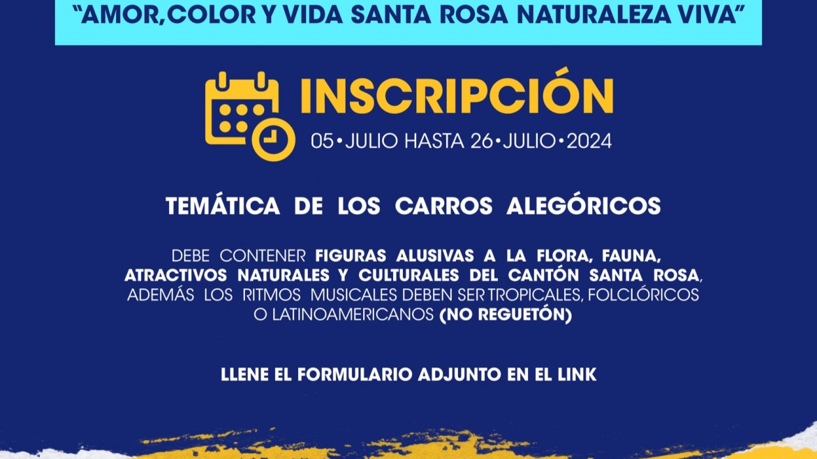 Municipio de Santa Rosa inicia inscripciones para agrupaciones interesadas en participar del pregón «AMOR, COLOR Y VIDA: SANTA ROSA NATURALEZA VIVA»