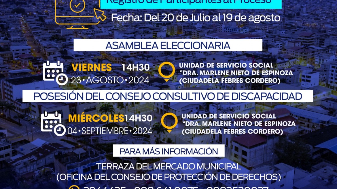 Elección del Consejo Consultivo de Discapacidad de Santa Rosa, período 2024-2026
