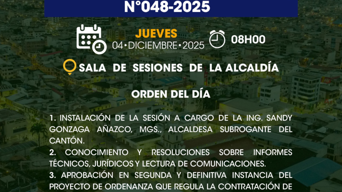 Sesión ordinaria de Concejo N°048-2025