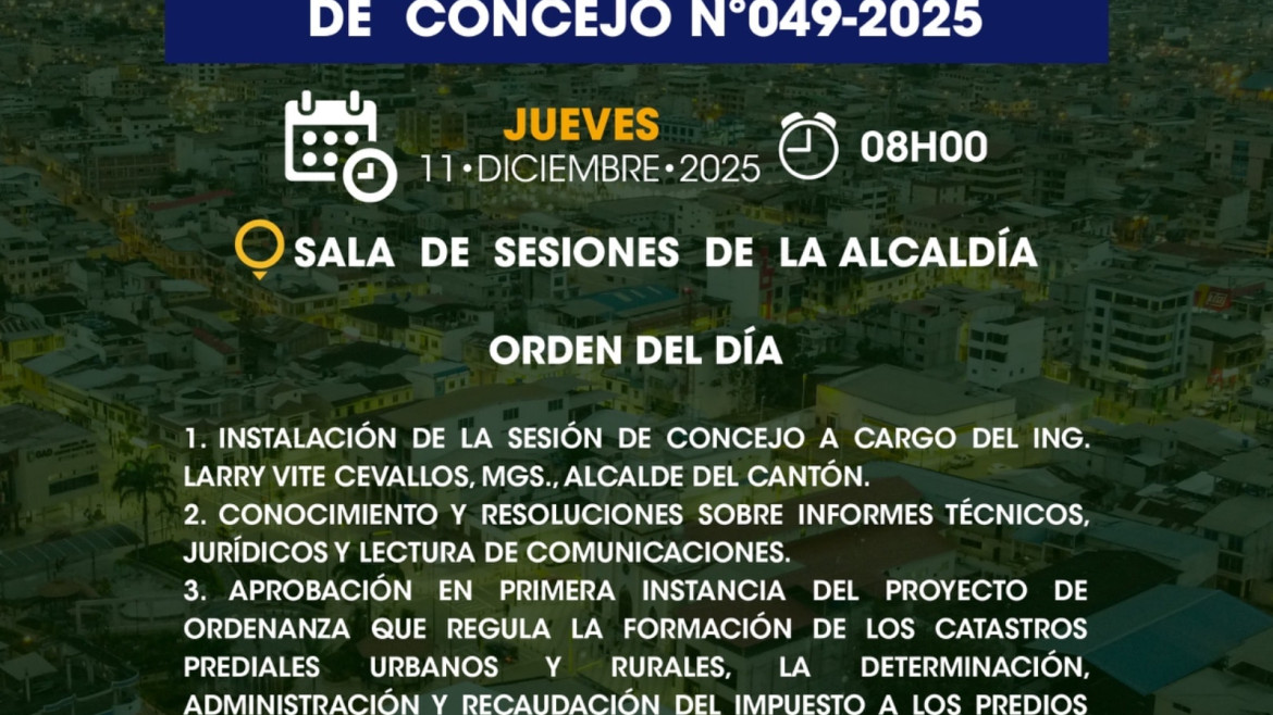 Sesión ordinaria de Concejo N°049-2025