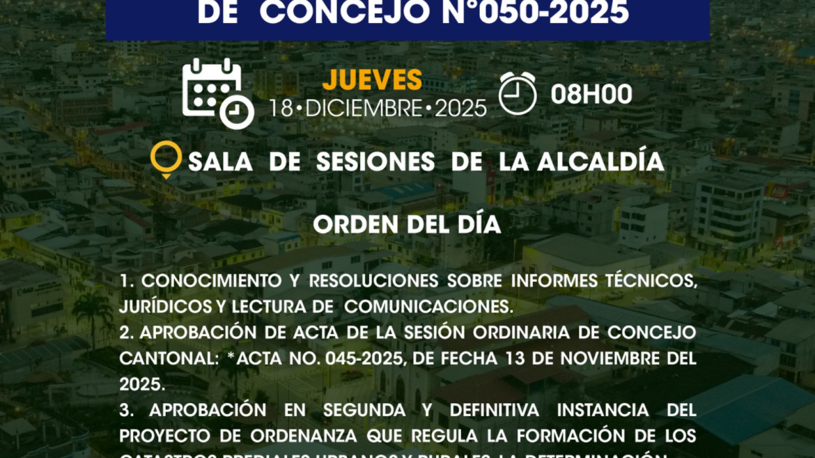 Sesión ordinaria de Concejo N°050-2025