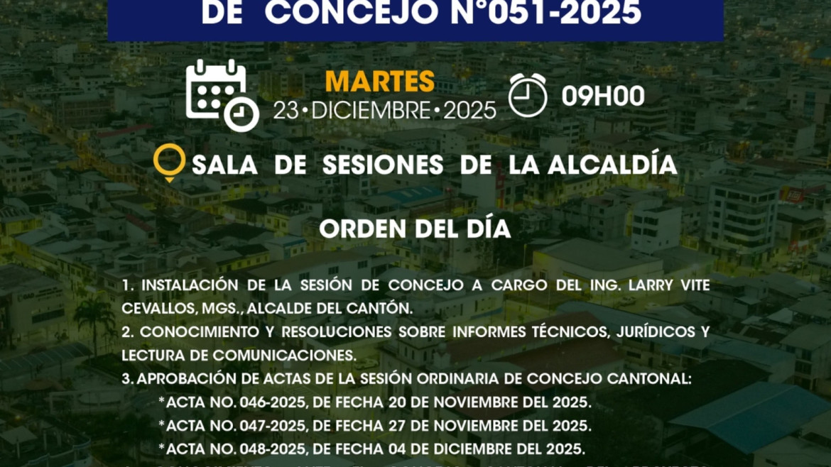 Sesión ordinaria de Concejo N°051-2025