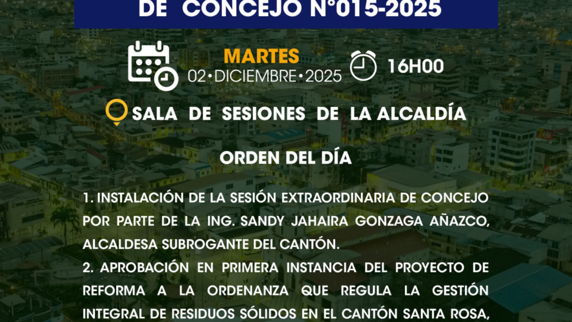 Sesión extraordinaria  de Concejo N° 015-2025