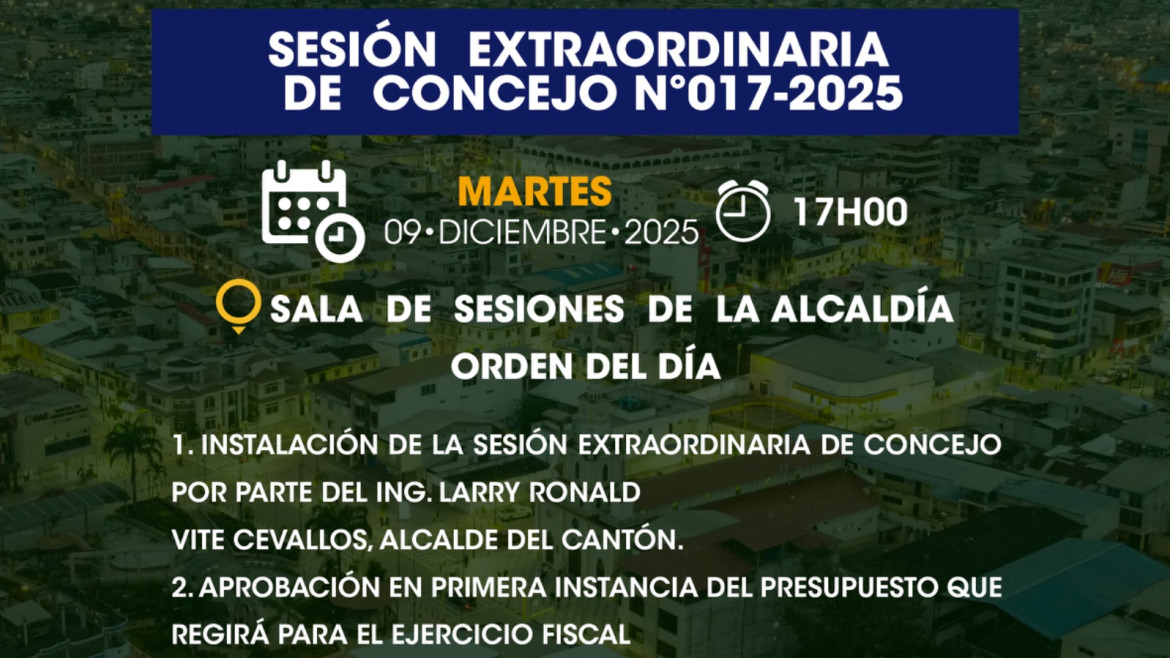 Sesión extraordinaria de Concejo N°017-2025