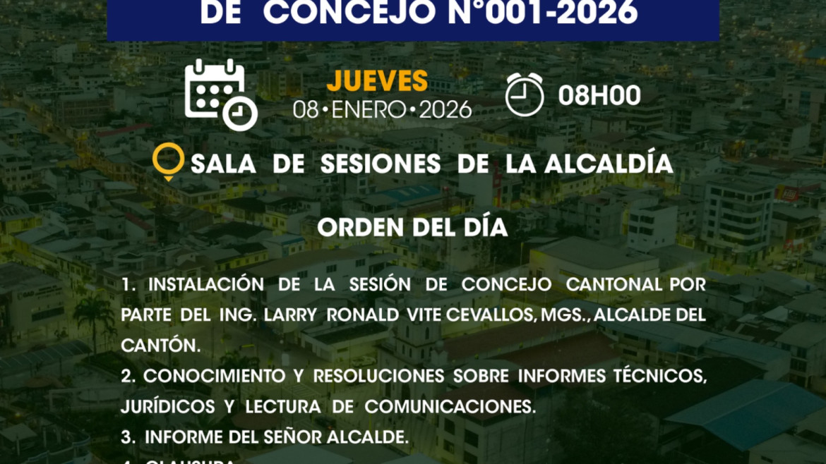 Sesión ordinaria de Concejo N°001-2026