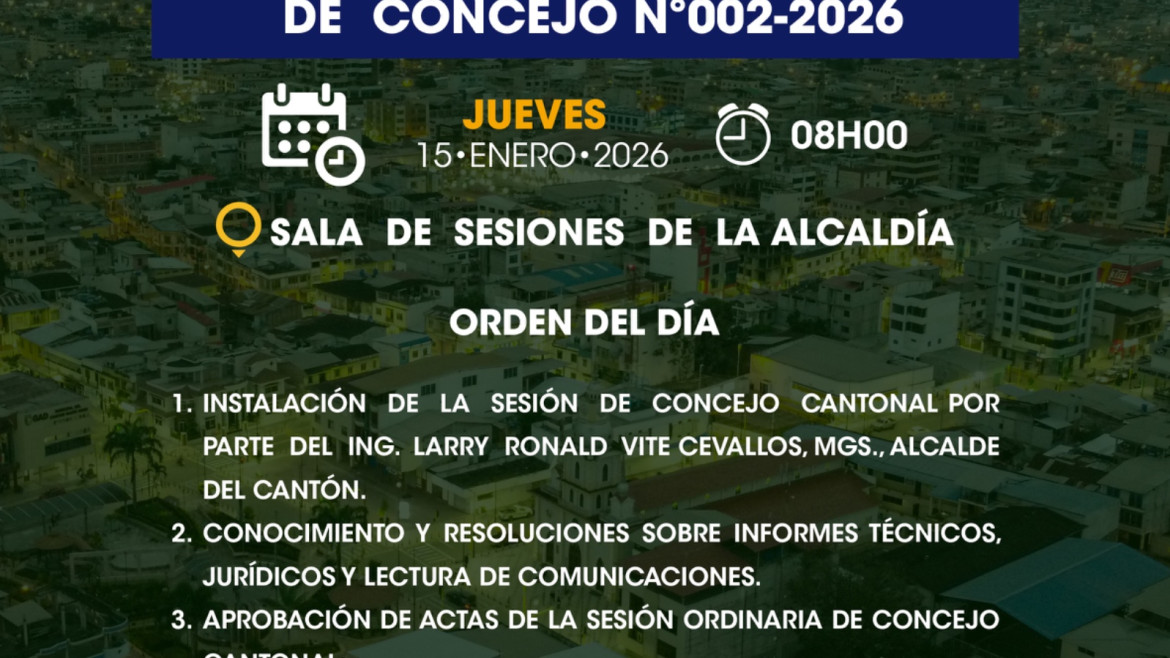 Sesión ordinaria de Concejo N°002-2026