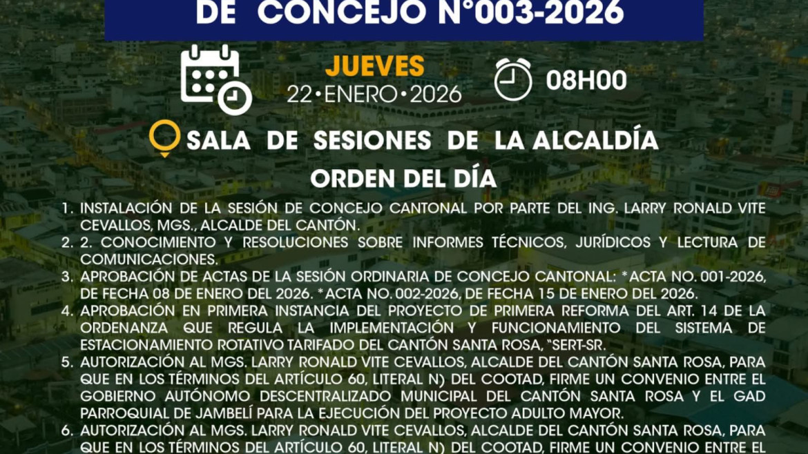 Sesión Ordinaria Concejo N°003-2026