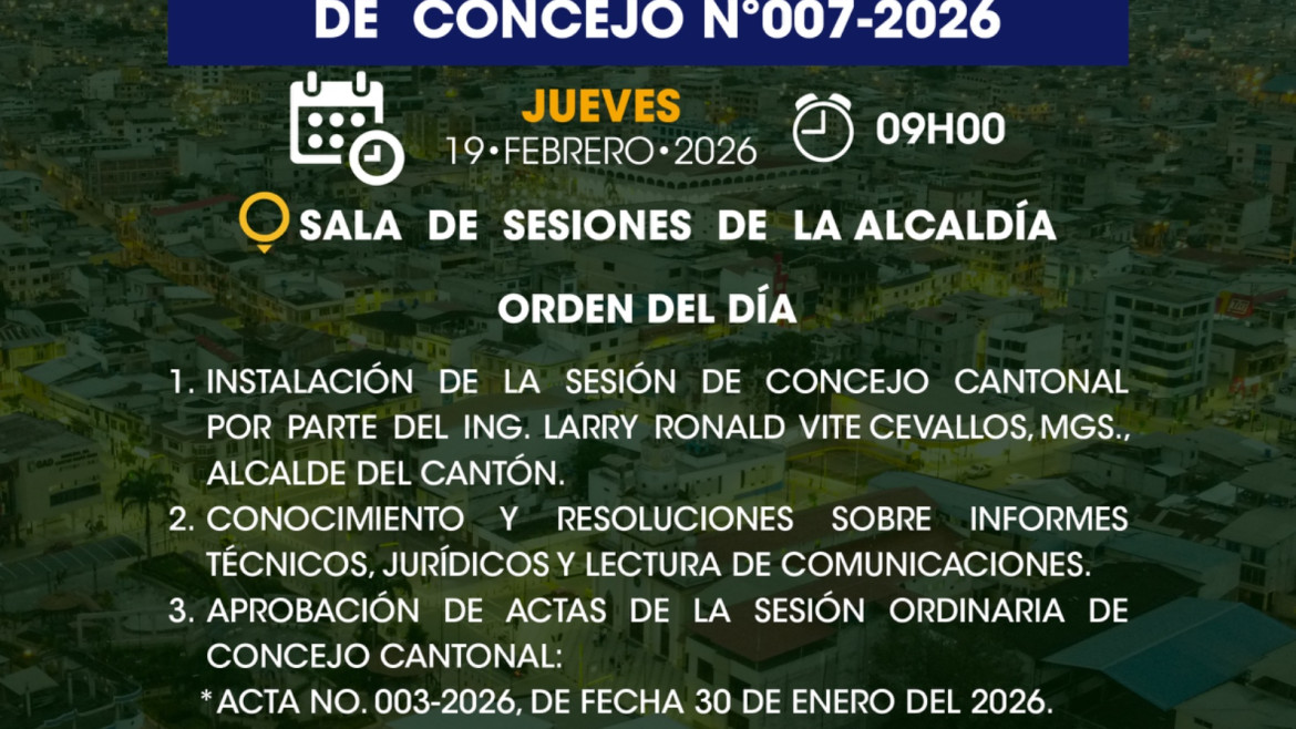 Sesión ordinaria de Concejo N°007-2026