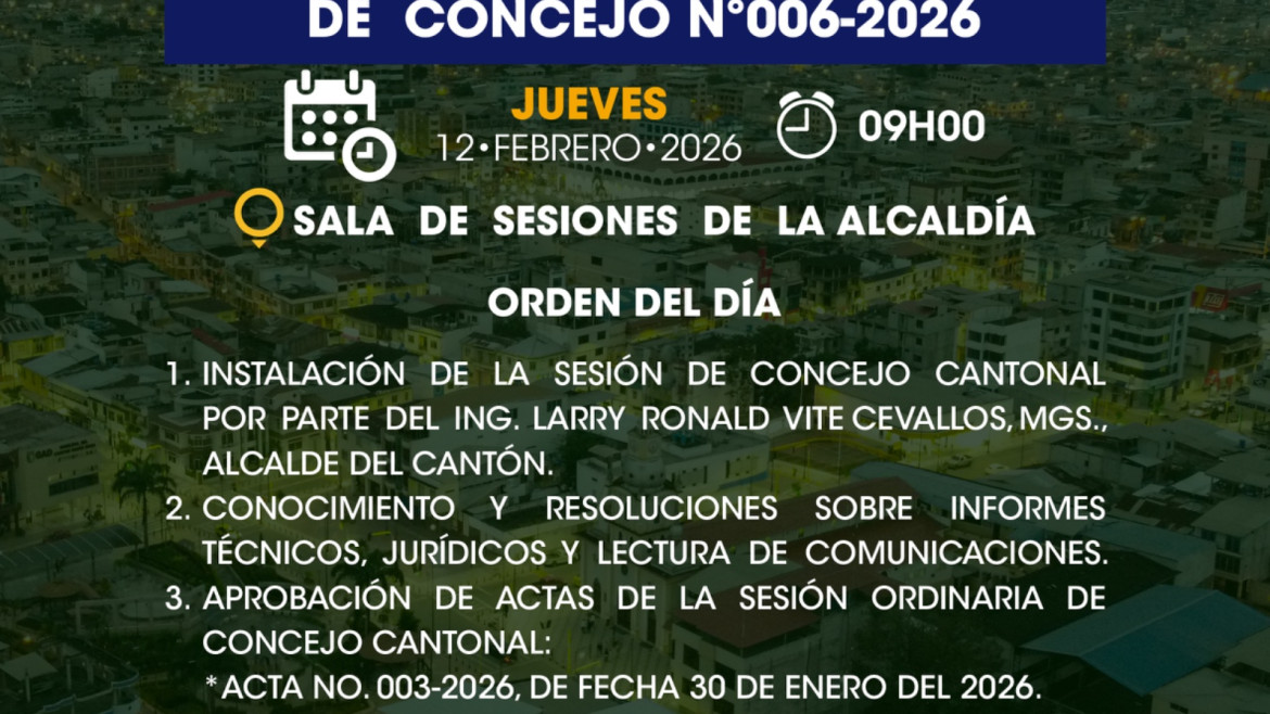 Sesión ordinaria de Concejo N°006-2026