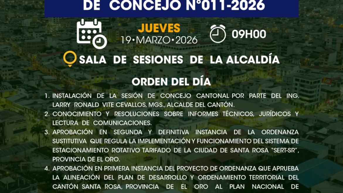 Sesión ordinaria de Concejo N°011-2026