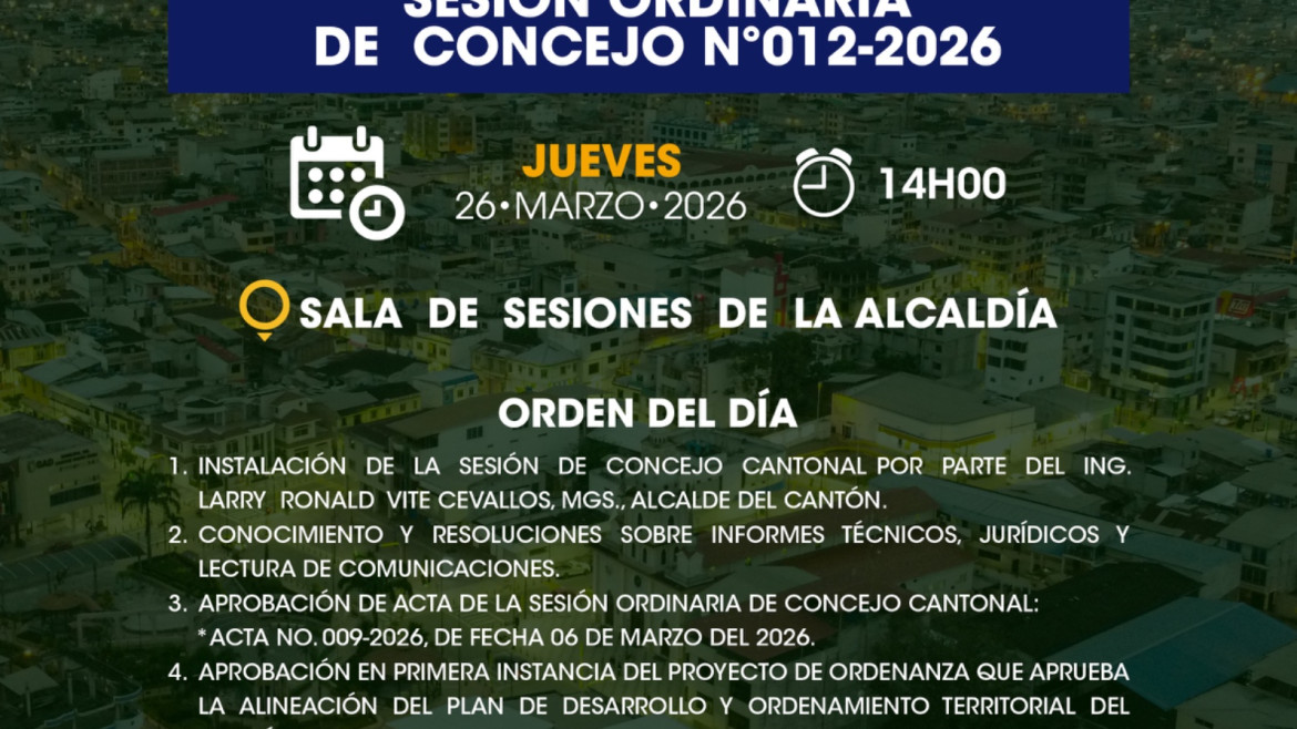 Sesión ordinaria de Concejo N°012-2026