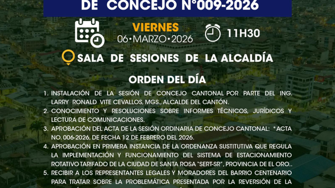 Sesión ordinaria de Concejo N°009-2026