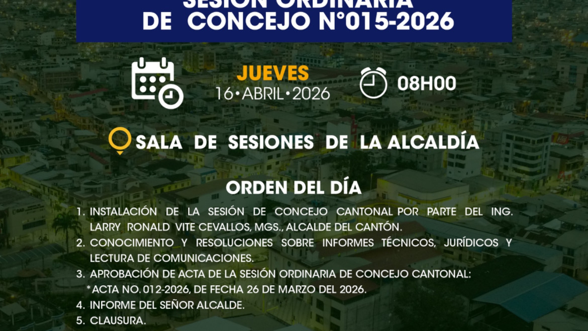 Sesión Ordinaria de Concejo N°15-2026