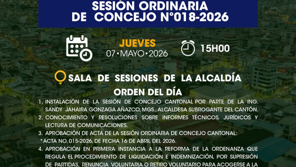 Sesión ordinaria de Concejo N°018-2026