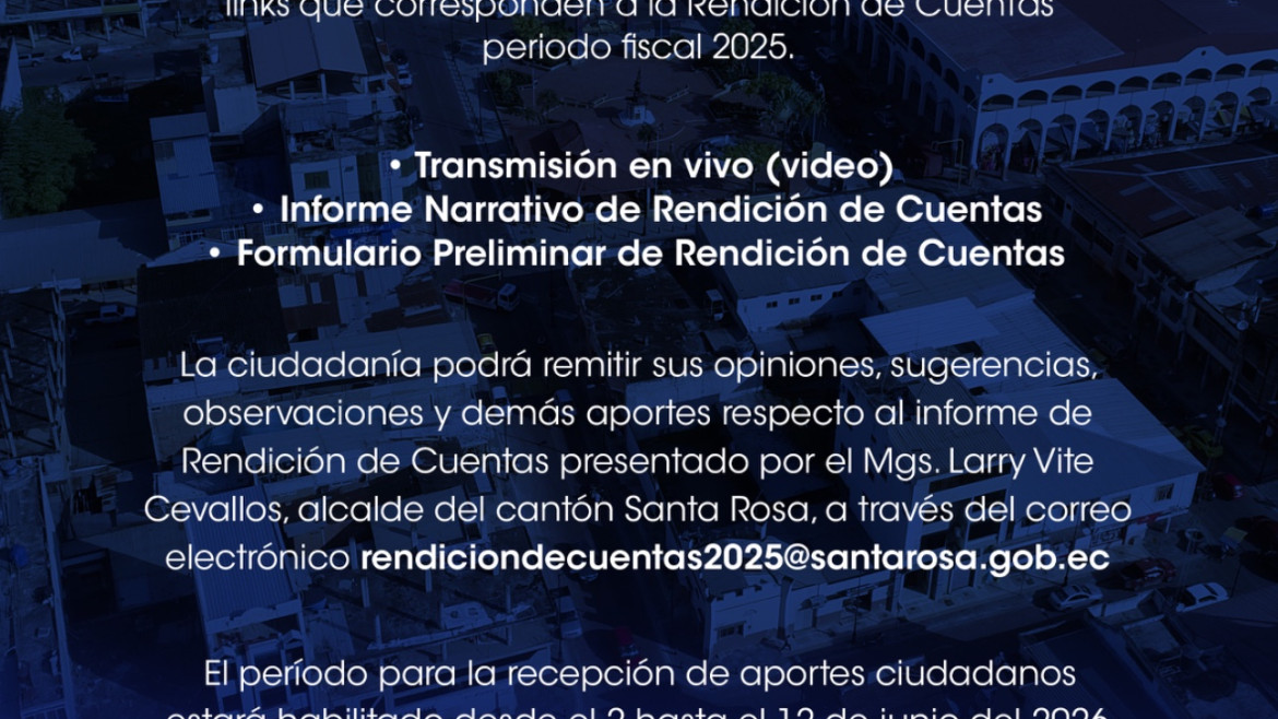 Municipio habilita información y canales de participación para la Rendición de Cuentas 2025