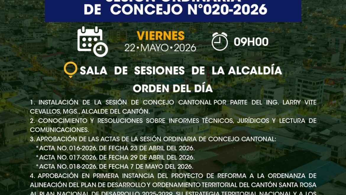 Sesión ordinaria de Concejo N°020-2026