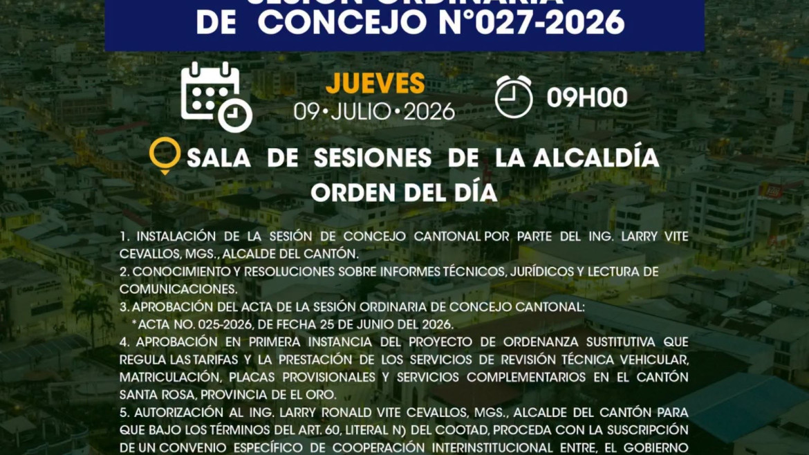 Sesión ordinaria de Concejo Nº 027-2026