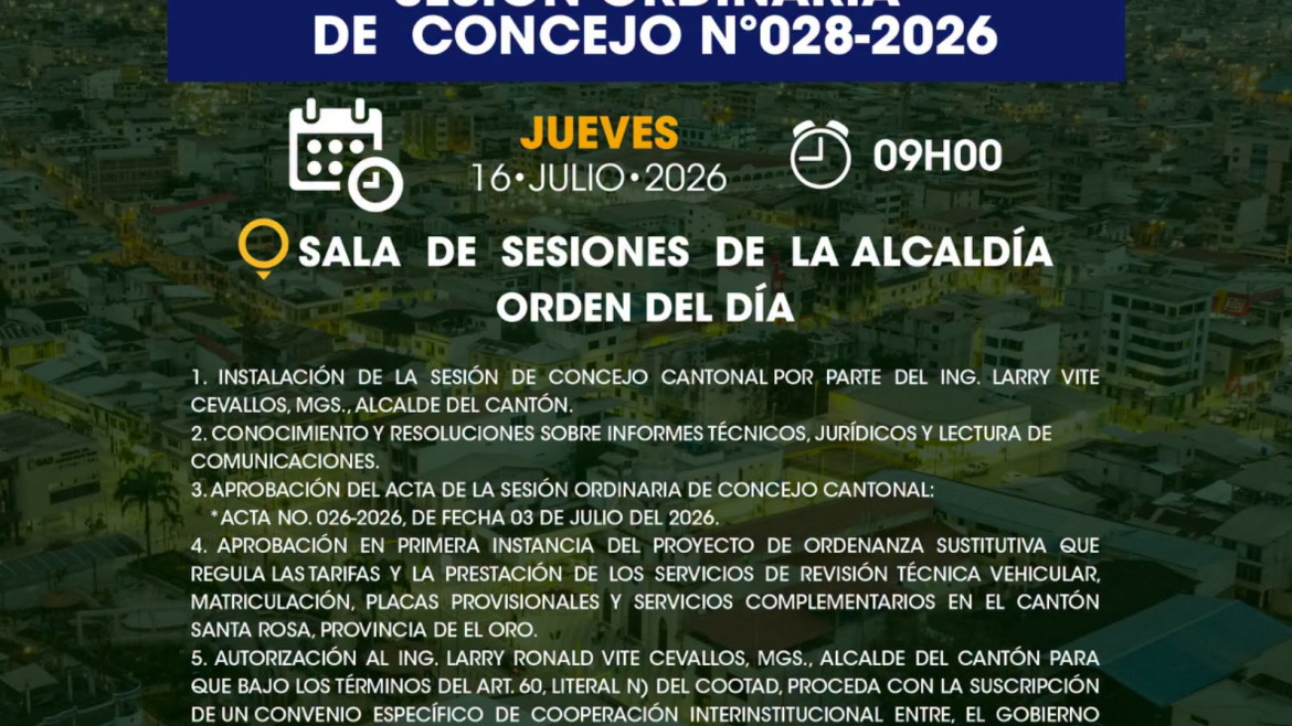 Sesión ordinaria de Concejo Nº 028-2026