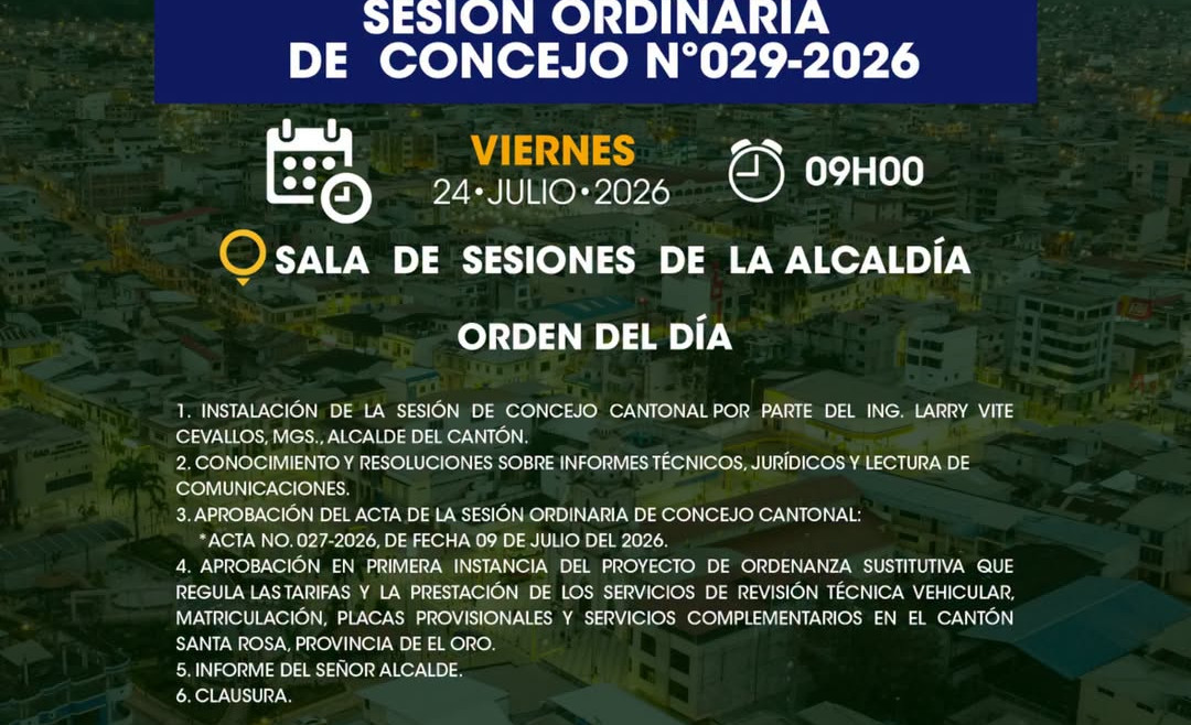 Sesión ordinaria de Concejo Nº 029-2026
