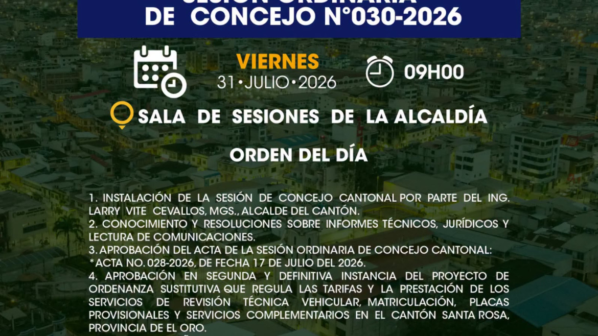 Sesión ordinaria de Concejo Nº 030-2026