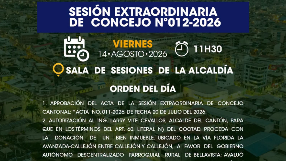 Sesión extraordinaria de Concejo Nº 012-2026